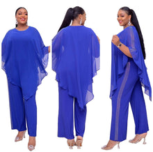 Load image into Gallery viewer, Chiffon poncho and sequin jumpsuit two-piece - Shameca Sweet Thangs