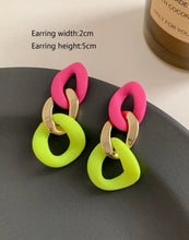 Load image into Gallery viewer, Color Block Chain Earrings - Shameca Sweet Thangs