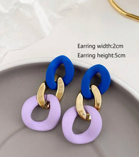 Load image into Gallery viewer, Color Block Chain Earrings - Shameca Sweet Thangs
