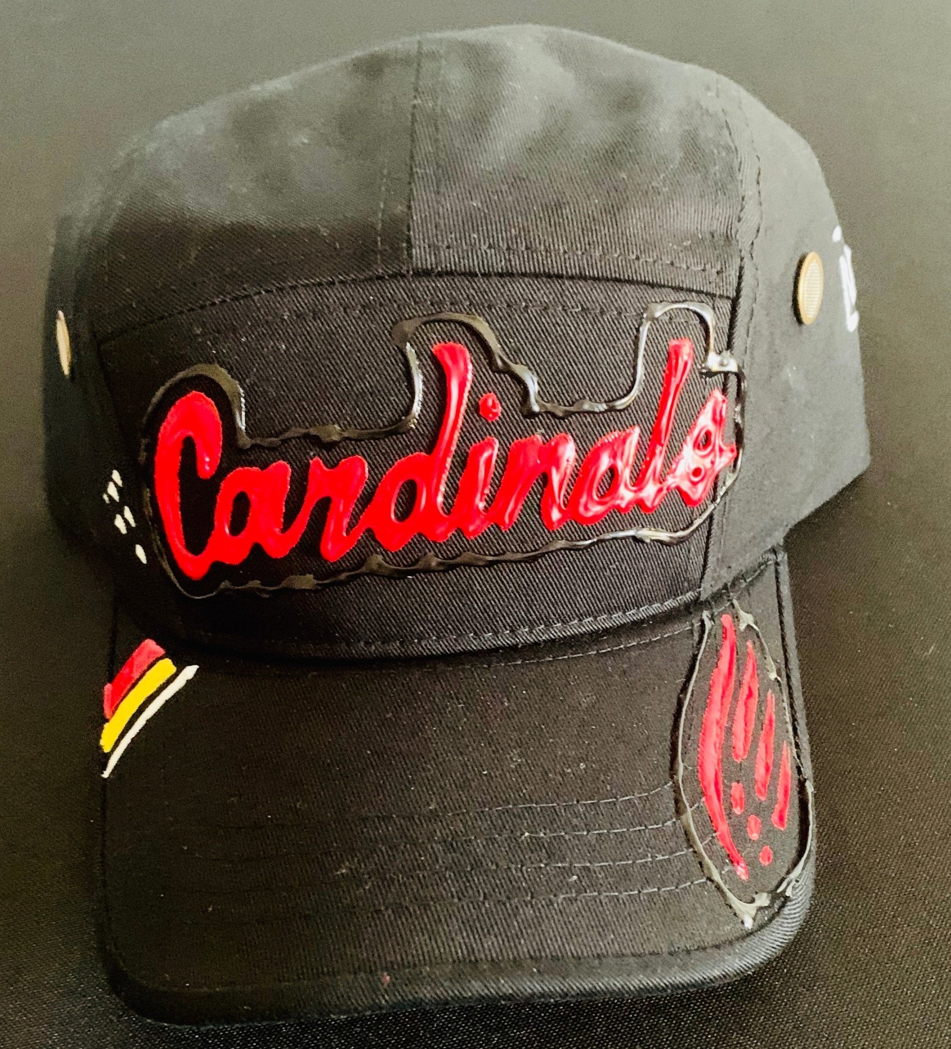Louisville Cardinals Custom Hand Painted Black Hat – Shameca Sweet Thangs