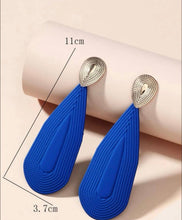 Load image into Gallery viewer, Navy Blue Water Drop Statement Earrings - Shameca Sweet Thangs