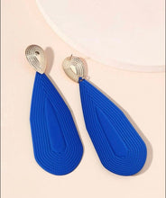 Load image into Gallery viewer, Navy Blue Water Drop Statement Earrings - Shameca Sweet Thangs