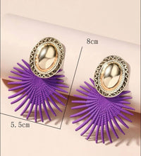 Load image into Gallery viewer, Purple Spear Statement Earrings - Shameca Sweet Thangs