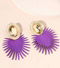 Load image into Gallery viewer, Purple Spear Statement Earrings - Shameca Sweet Thangs