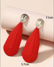 Load image into Gallery viewer, Red Water Drop Statement Earrings - Shameca Sweet Thangs