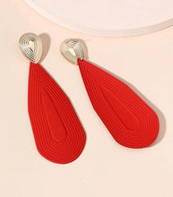Load image into Gallery viewer, Red Water Drop Statement Earrings - Shameca Sweet Thangs