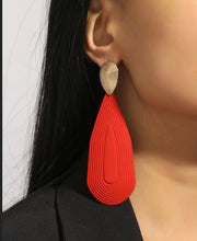 Load image into Gallery viewer, Red Water Drop Statement Earrings - Shameca Sweet Thangs