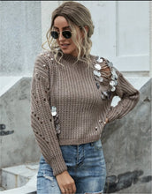 Load image into Gallery viewer, Ripped Mocha Sweater | Cropped Sweater | Shameca Sweet Thangs - Shameca Sweet Thangs