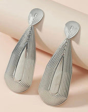 Load image into Gallery viewer, Silver Water Drop Statement Earrings - Shameca Sweet Thangs