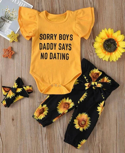 Baby Girls Sunflower Outfit - Shameca Sweet Thangs