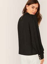 Load image into Gallery viewer, Black Button Blouse - Shameca Sweet Thangs
