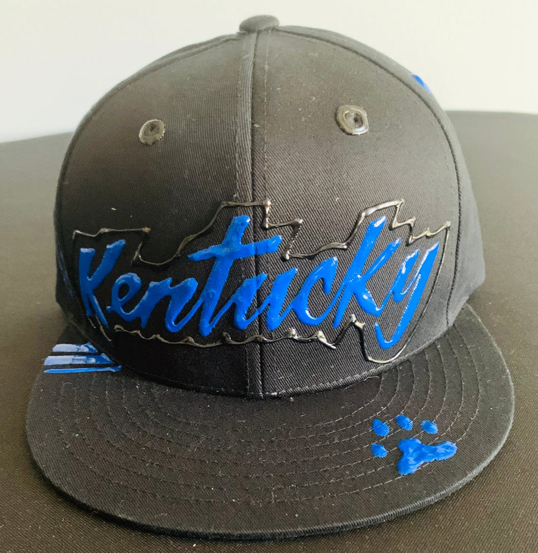 Black Custom Hand Painted Kentucky Hat - Shameca Sweet Thangs