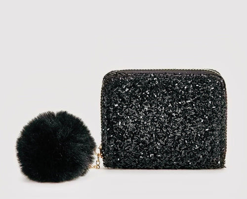 Black Glitter Coin Purse - Shameca Sweet Thangs