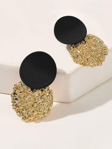 Black & Gold Round Stud Earrings - Shameca Sweet Thangs