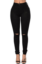 Load image into Gallery viewer, Black Slit Knee Skinny Jeans - Shameca Sweet Thangs
