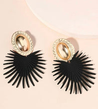 Load image into Gallery viewer, Black Spear Statement Earrings - Shameca Sweet Thangs
