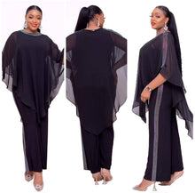 Load image into Gallery viewer, Chiffon poncho and sequin jumpsuit two-piece - Shameca Sweet Thangs
