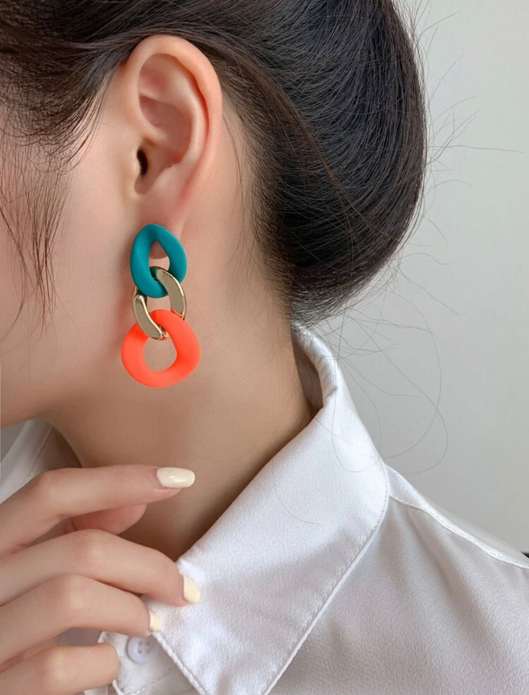 Color Block Chain Earrings - Shameca Sweet Thangs