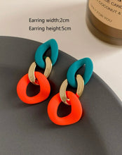 Load image into Gallery viewer, Color Block Chain Earrings - Shameca Sweet Thangs
