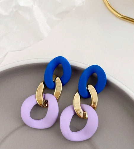 Color Block Chain Earrings - Shameca Sweet Thangs