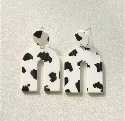 Cow Print Drop Earrings - Shameca Sweet Thangs