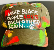 Load image into Gallery viewer, Custom Hand Paintedf Black Love Hat - Shameca Sweet Thangs
