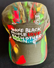 Load image into Gallery viewer, Custom Hand Paintedf Black Love Hat - Shameca Sweet Thangs
