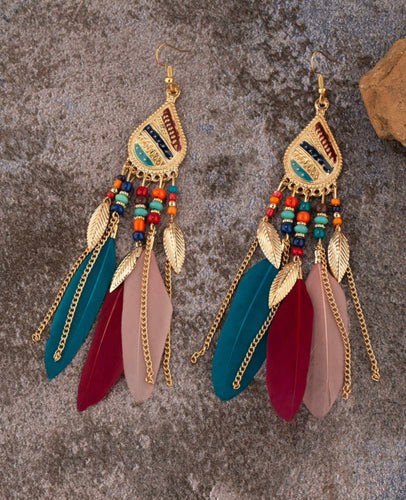 Feathered Dangle Earrings - Shameca Sweet Thangs