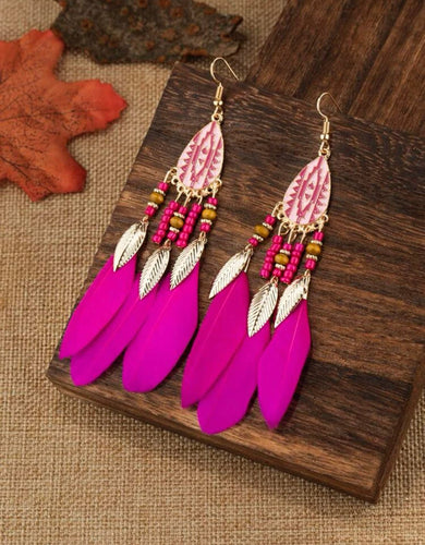 Feathered Dangle Earrings - Shameca Sweet Thangs