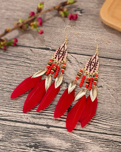 Feathered Dangle Earrings - Shameca Sweet Thangs