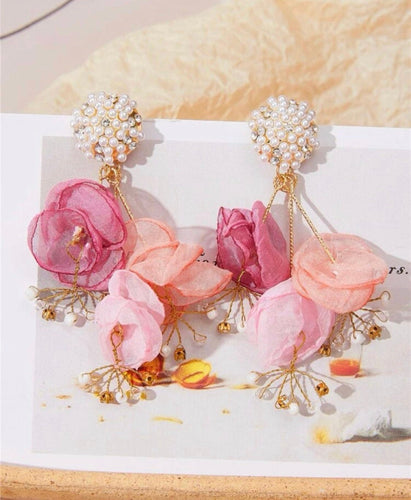 Flower Faux Pearl Statement Earrings - Shameca Sweet Thangs