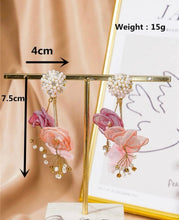 Load image into Gallery viewer, Flower Faux Pearl Statement Earrings - Shameca Sweet Thangs
