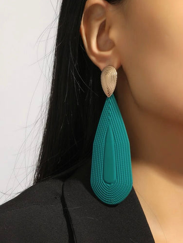 Green Water Drop Statement Earrings - Shameca Sweet Thangs