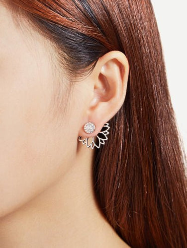Half Flower Silver Earrings - Shameca Sweet Thangs