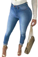 Load image into Gallery viewer, High Waist Bottom Ripped Skinny Jeans - Shameca Sweet Thangs

