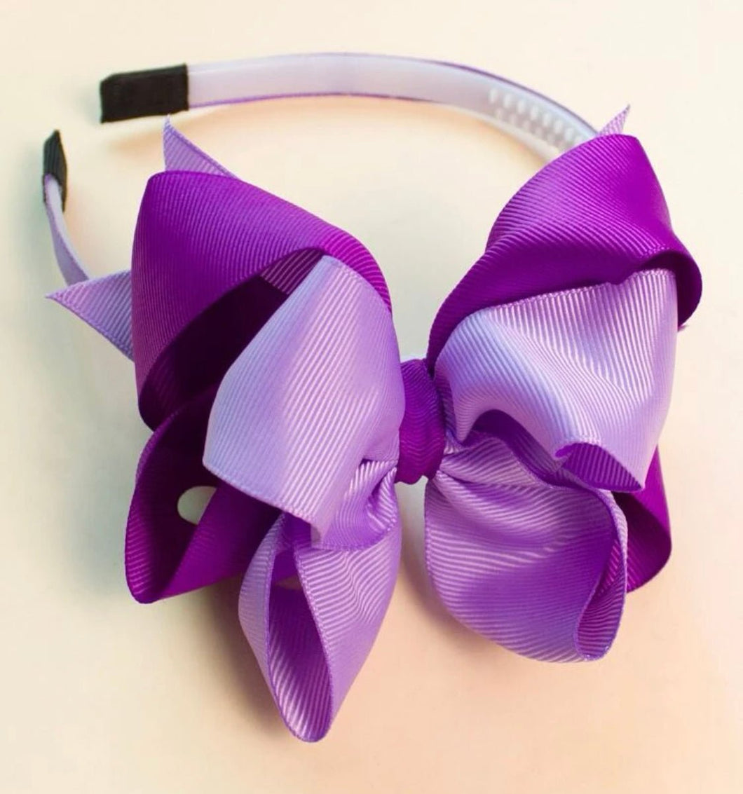 Kids Big Bow Headband Purple - Shameca Sweet Thangs