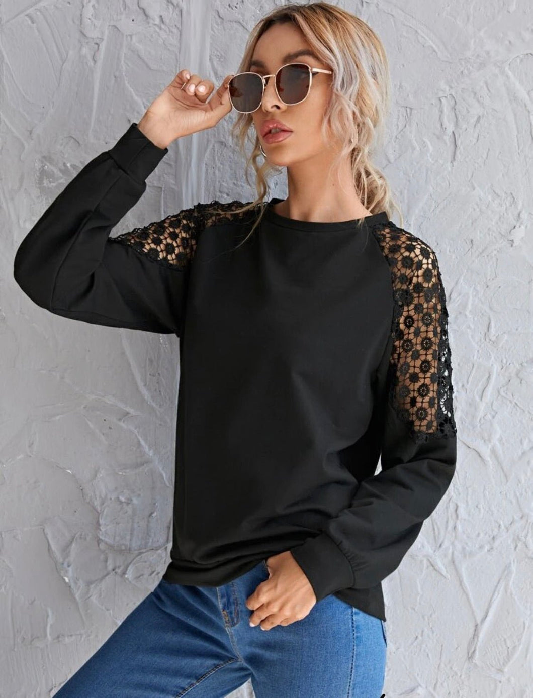 Lace Pullover Black Sweatshirt – Shameca Sweet Thangs