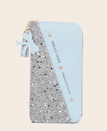 Light Blue Glitter Wallet - Shameca Sweet Thangs