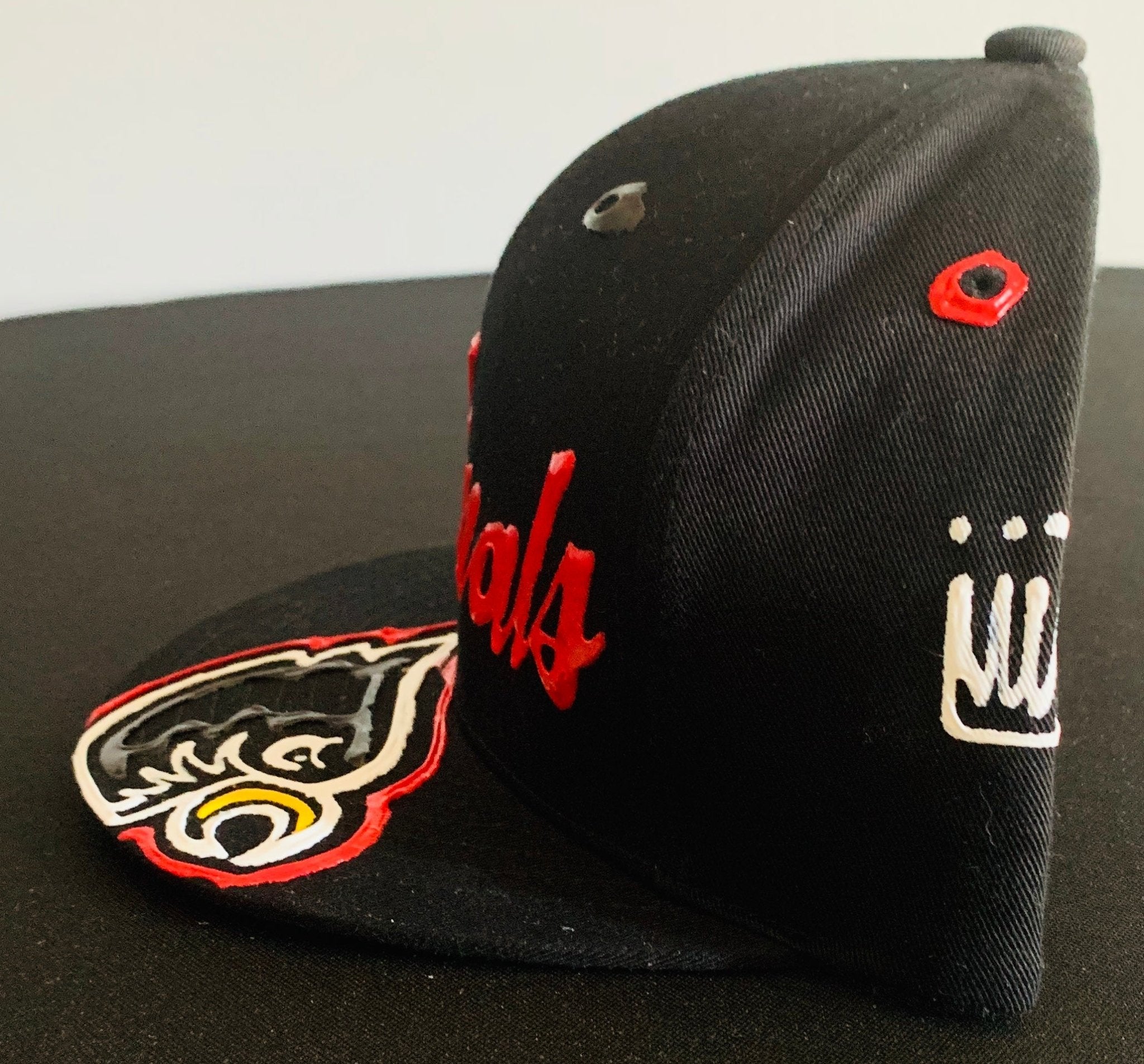 Louisville Cardinals Custom Hand Painted Black Hat – Shameca Sweet