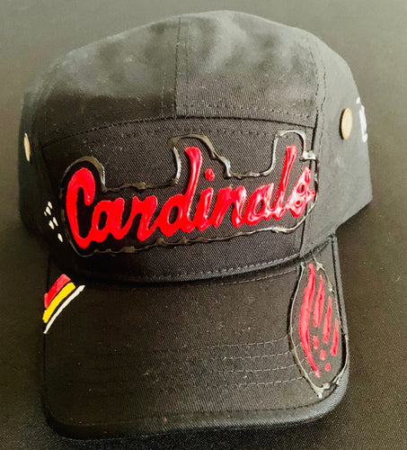 Louisville Cardinals Custom Hand Painted Black Hat - Shameca Sweet Thangs