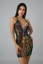 Load image into Gallery viewer, Multicolor v-neck bodycon halter sexy dress - Shameca Sweet Thangs
