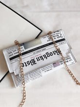 Load image into Gallery viewer, Newspaper Print Flap Chain Bag - Shameca Sweet Thangs

