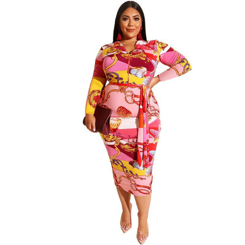 Oman Multicolor plus size bodycone dress - Shameca Sweet Thangs