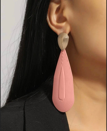 Pink Water Drop Statement Earrings - Shameca Sweet Thangs