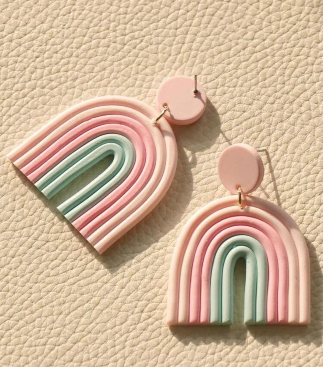 Rainbow Polymer Clay Earrings - Shameca Sweet Thangs