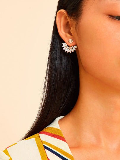 Rhinestone Gold Colored Earrings - Shameca Sweet Thangs