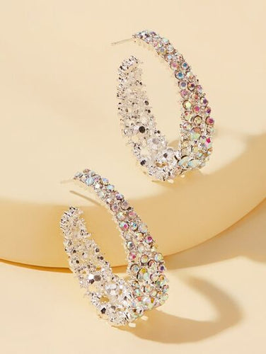 Rhinestone Hoop Earrings - Shameca Sweet Thangs