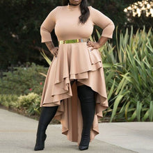 Load image into Gallery viewer, Sexy long sleeve pleated layered plus size dresses - Shameca Sweet Thangs
