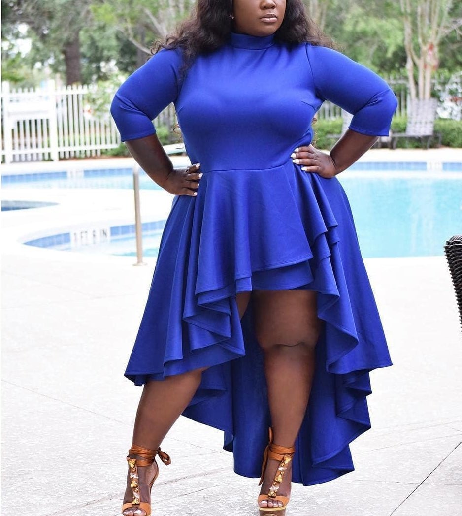 Sexy long sleeve pleated layered plus size dresses - Shameca Sweet Thangs