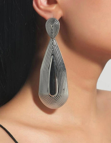 Silver Water Drop Statement Earrings - Shameca Sweet Thangs